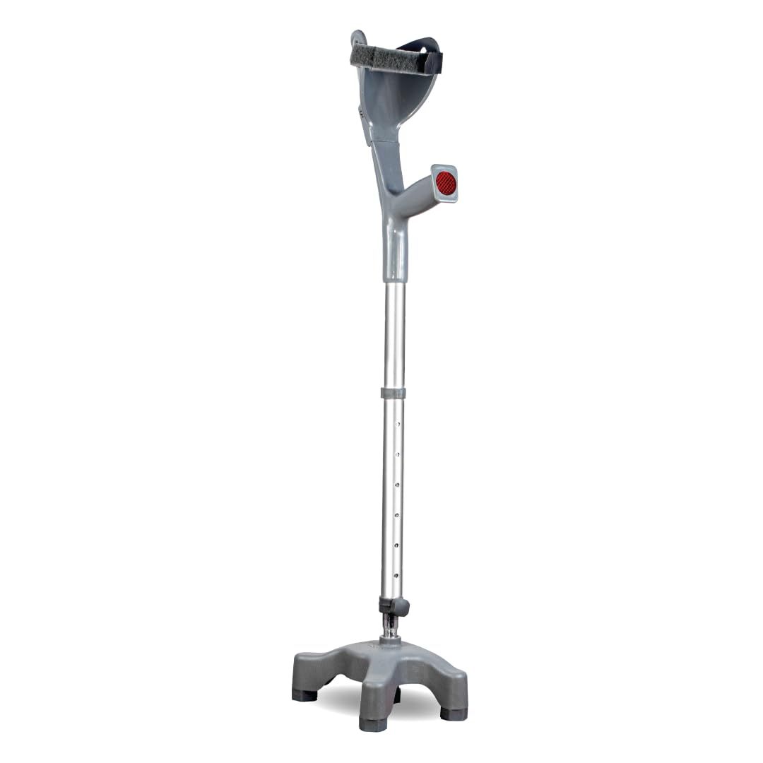 Vissco Astra Max Elbow Crutch Quadripod Base With Height Adjustable & Movable Elbow Support, Light Weight